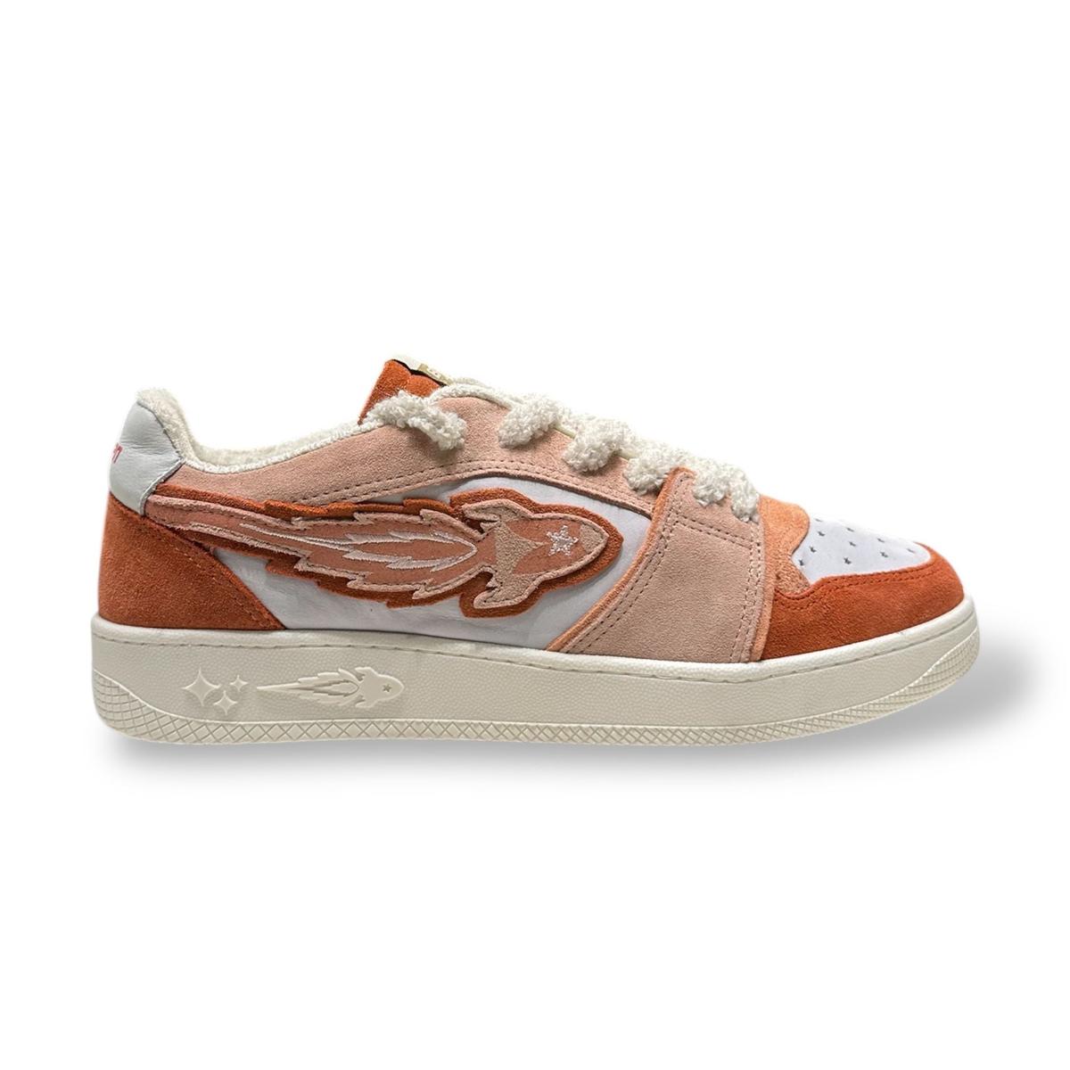 Enterprise Japan X Mr Something EGG Rocket Sneakers In Corallo/Pink/Bianco Suede and Nubuck