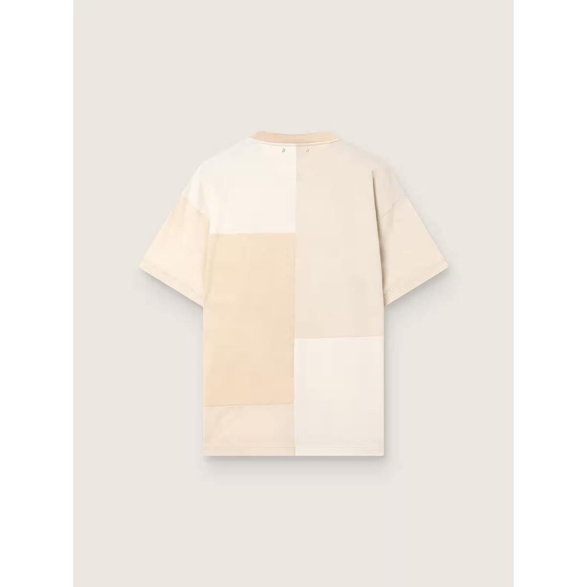 Golden Goose White And Beige Patchwork Effect T-shirt