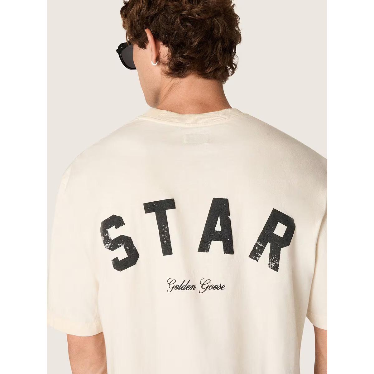 Golden Goose White With Black Print Vintage T-shirt