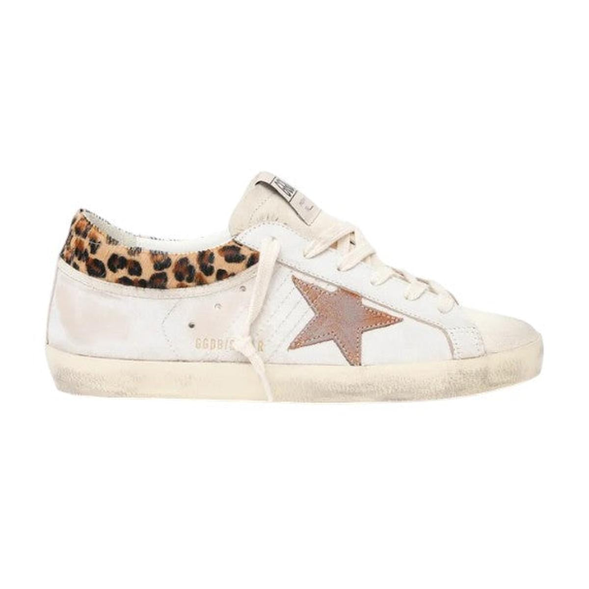 Golden Goose White Beige/Seedpearl/Beige Brown Leo/Brick Red Super-Star Sneakers