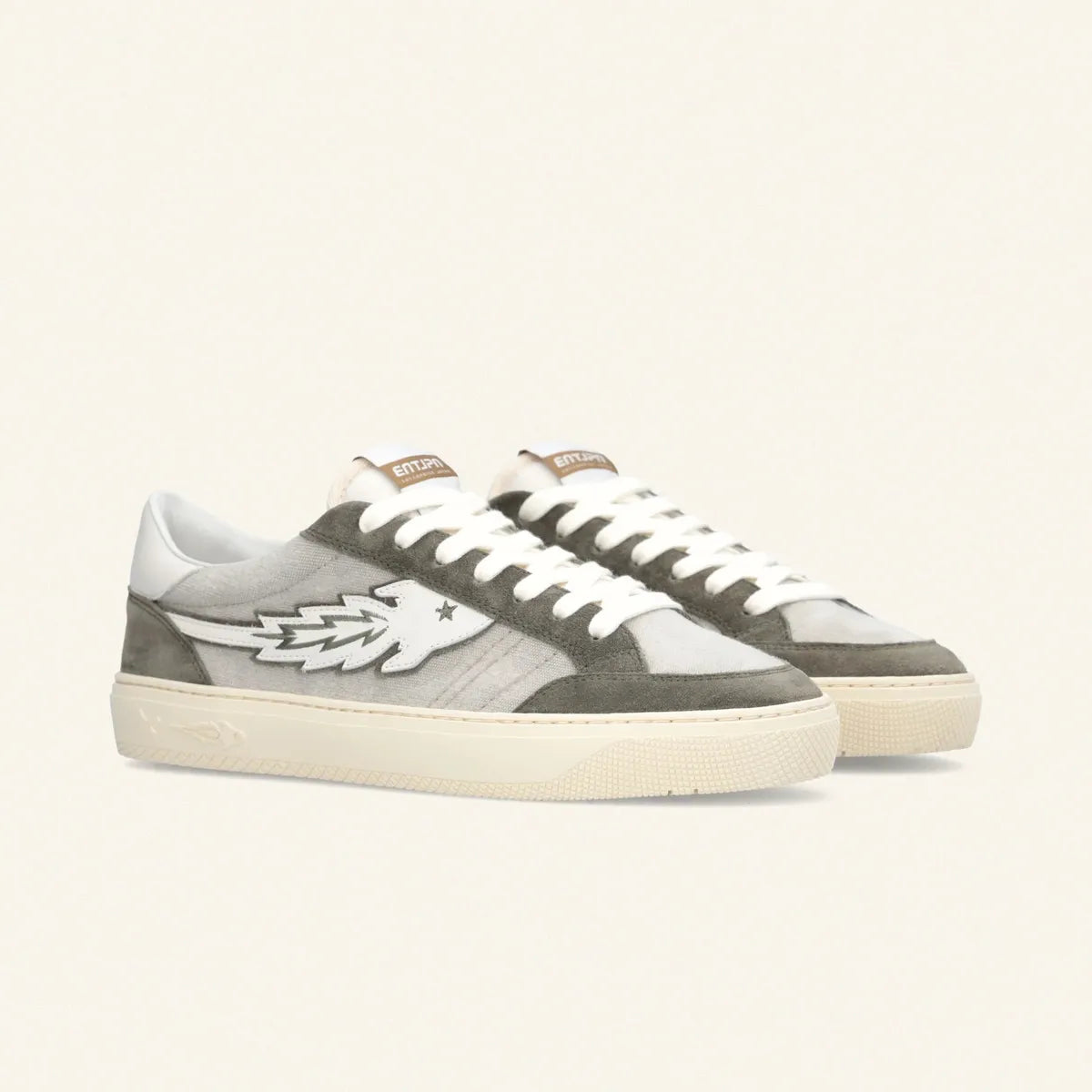 Enterprise Japan Jupiter Rocket Sneakers In Grey/Military Leather And Suede
