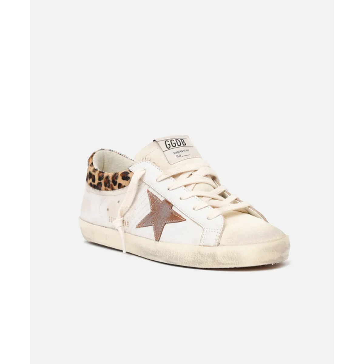 Golden Goose White Beige/Seedpearl/Beige Brown Leo/Brick Red Super-Star Sneakers