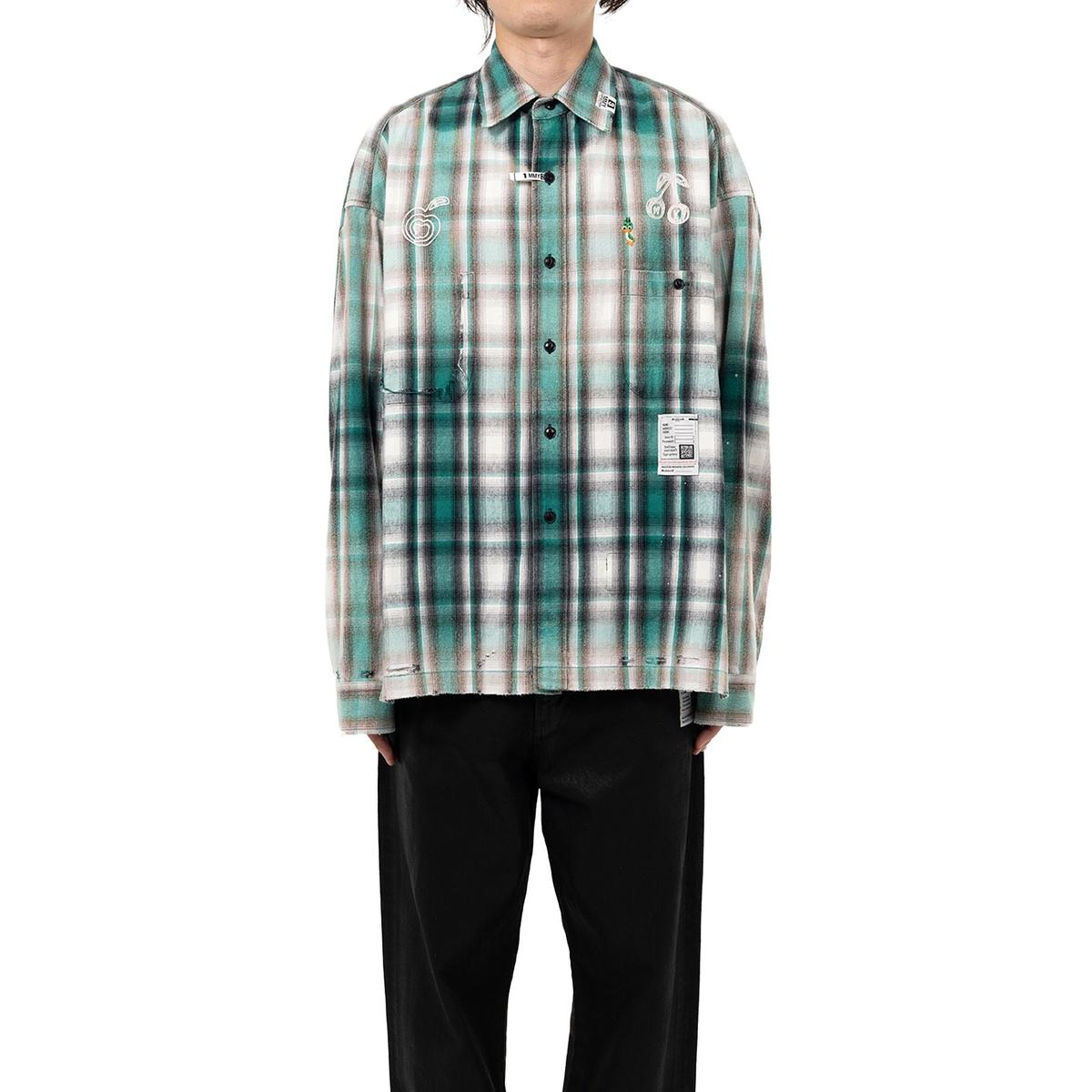 Maison Mihara Vintage Like Check Green Shirt