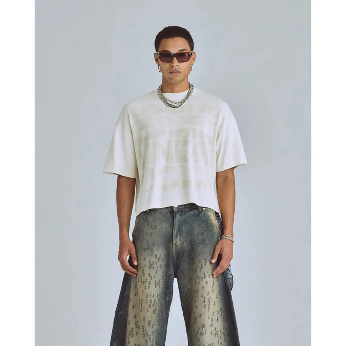 Undergold Agnus Dei Chrome Boxy Fit Cream T-shirt