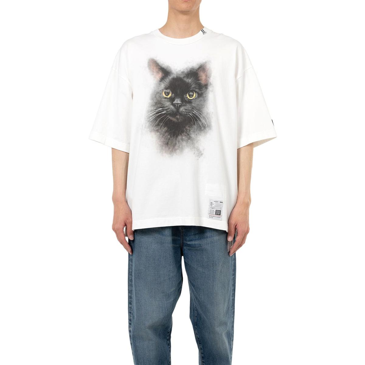 Maison Mihara White Cat Printed T-shirt