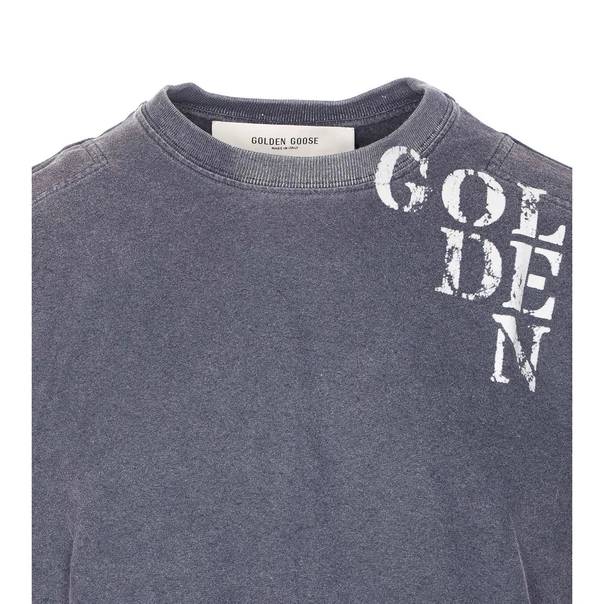 Golden Goose Blue T-shirt With White Print