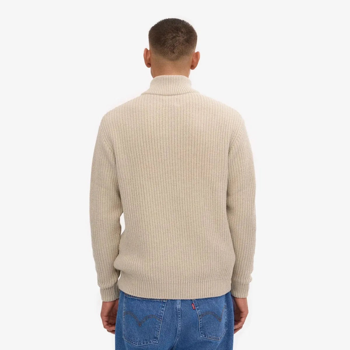 Colorful Standard Merino Quarter Zip in Ivory White