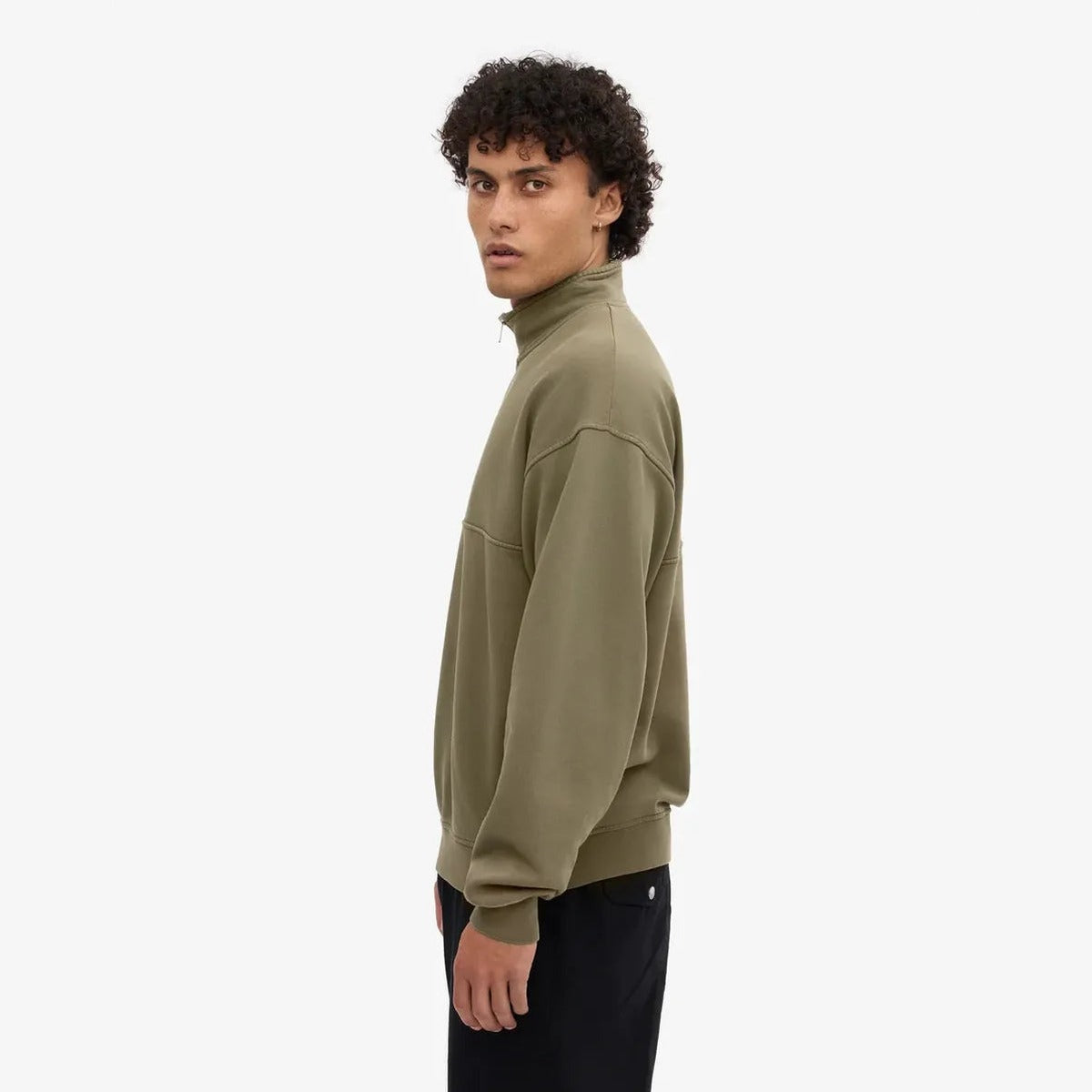 Colorful Standard Organic Quarter Zip in Dusty Olive