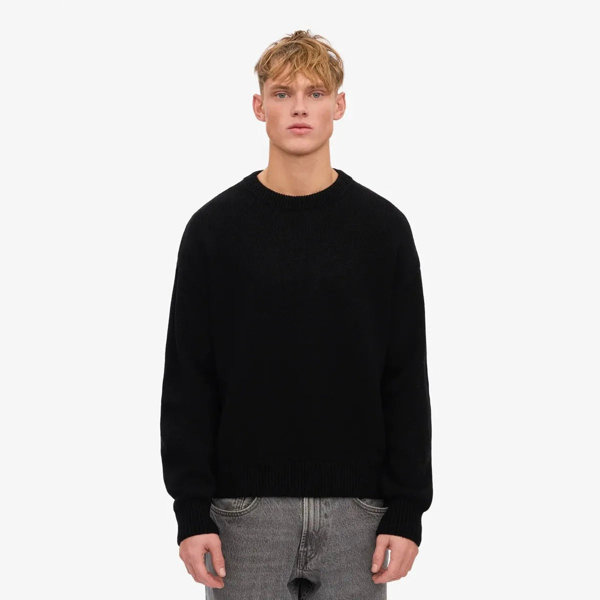 Colorful Standard Oversized Merino Wool Crew in Deep Black