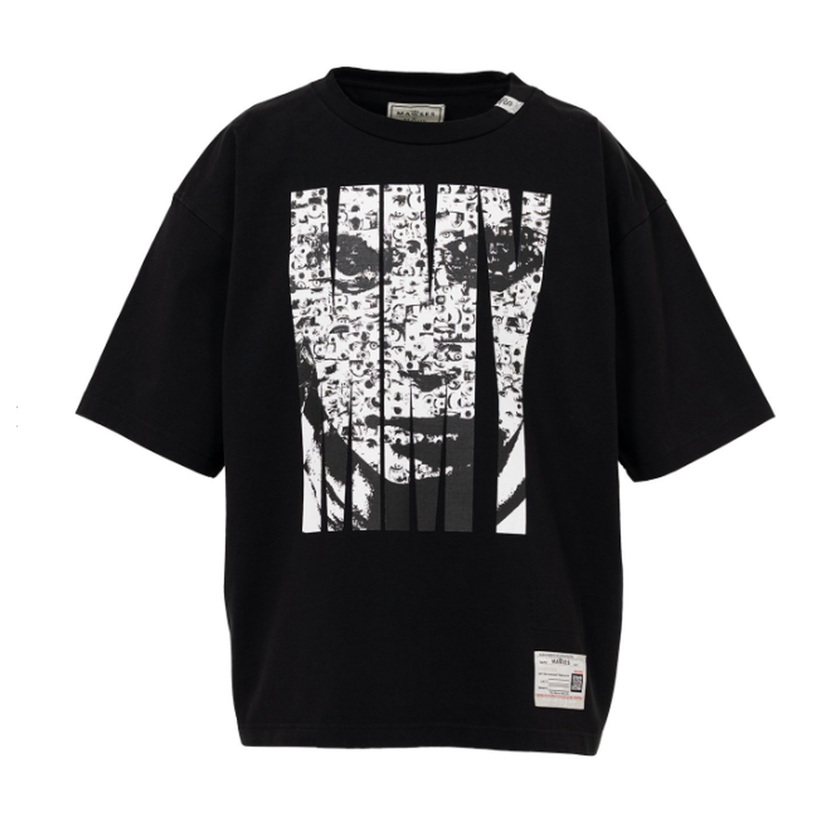 "Maison Mihara x MASSES" Face Print Black T-shirt