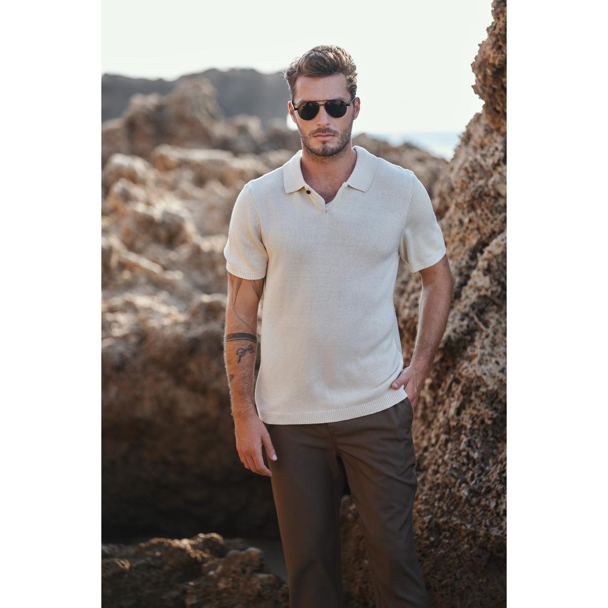 NOBL Syd Single Button Collar Knit Polo – Mr.something campaign