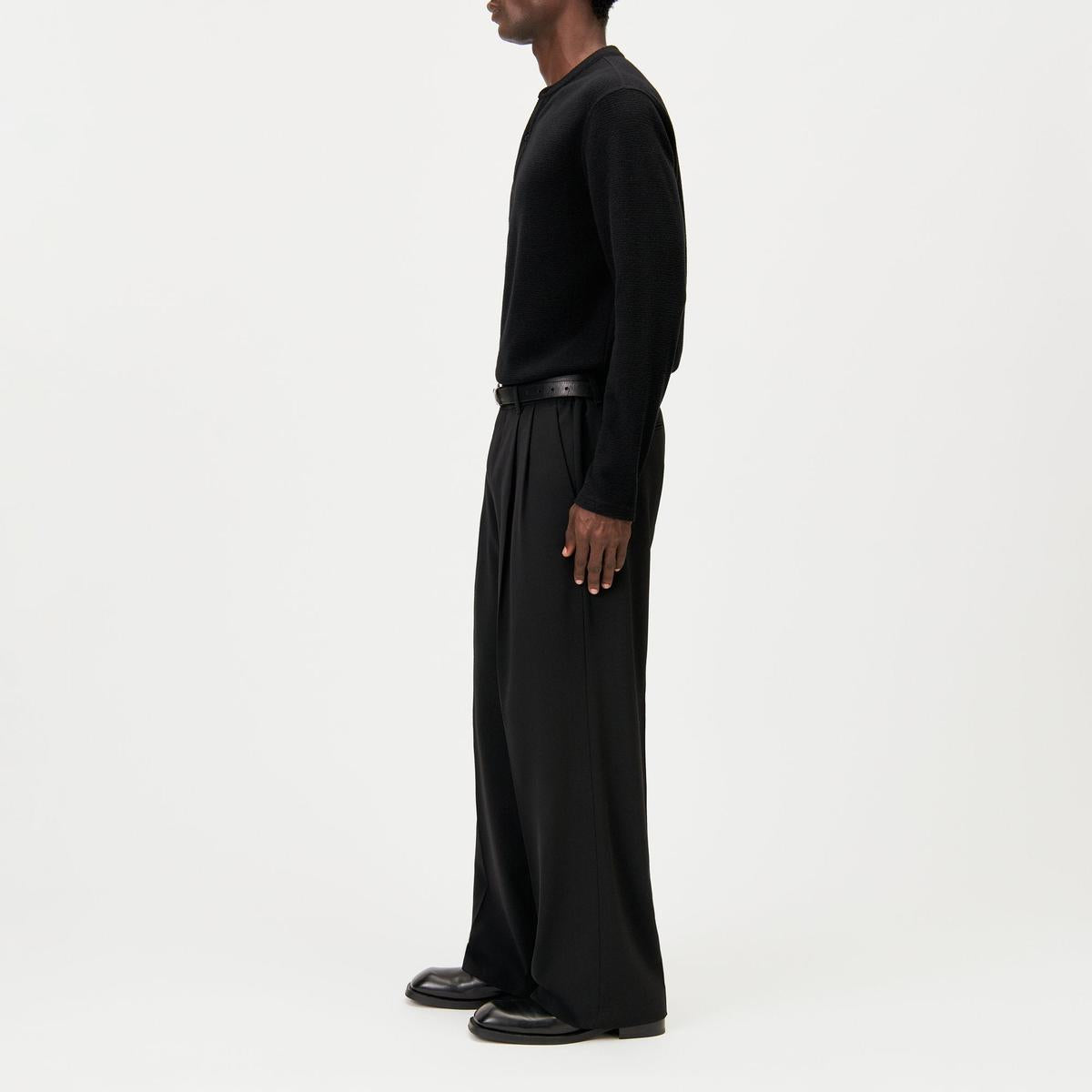 Drykorn Leek Black Wide Trousers – side