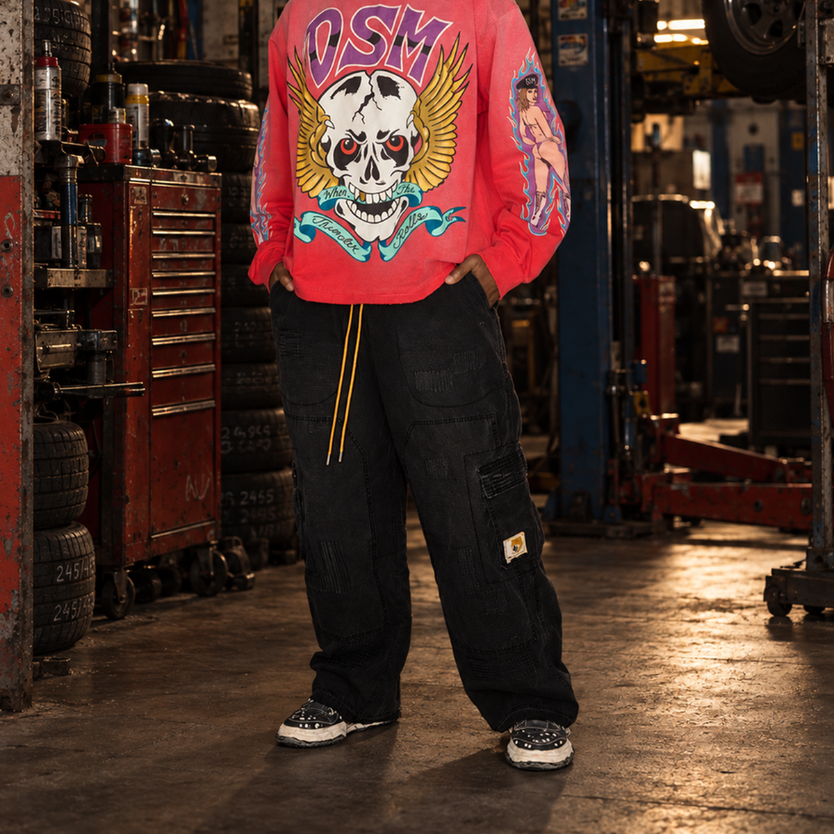 Diet Starts Monday Repair Cargo Pants Black – Mr.Something campaign