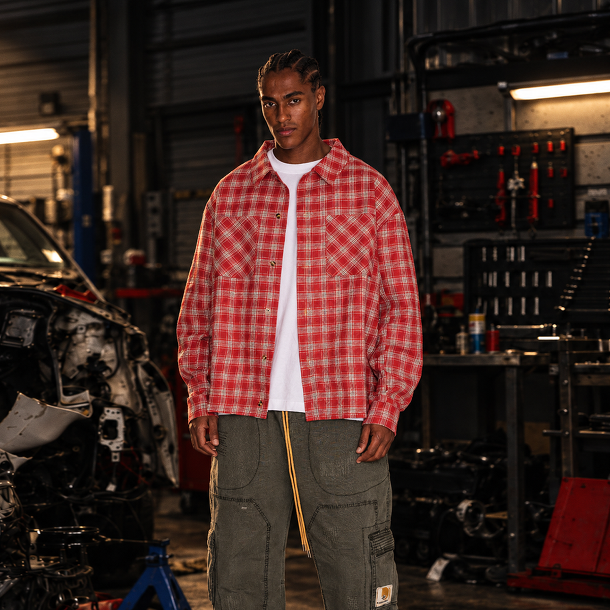 Diet Starts Monday Crinkled Flannel Red/White – Mr.Something campaign