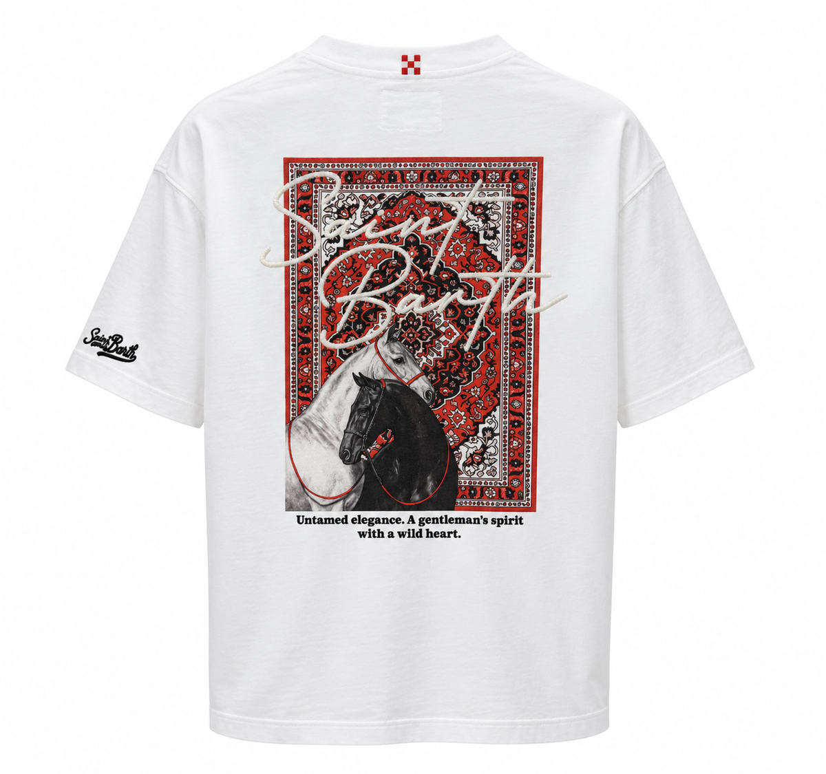 MC2 Saint Barth Delmar Embroidered T-Shirt in Gentleman Horse