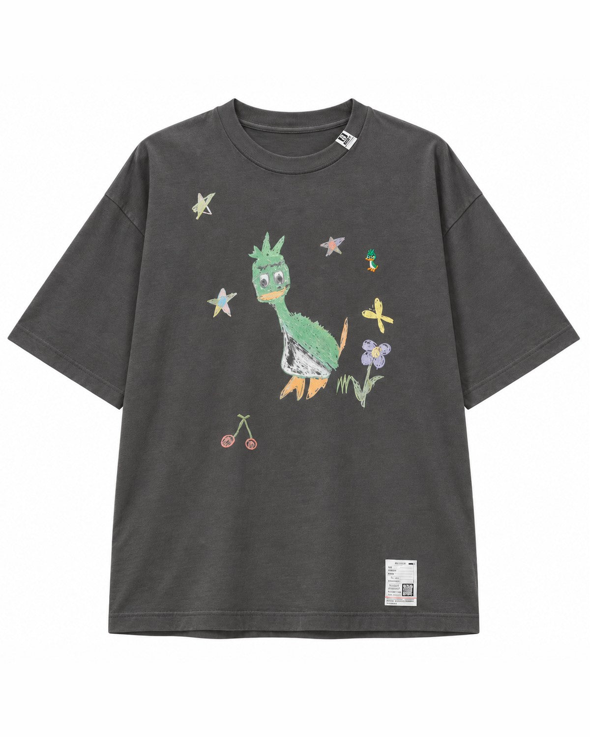 Maison Mihara Yasuhiro Leon Kids Doodle T-Shirt in Black