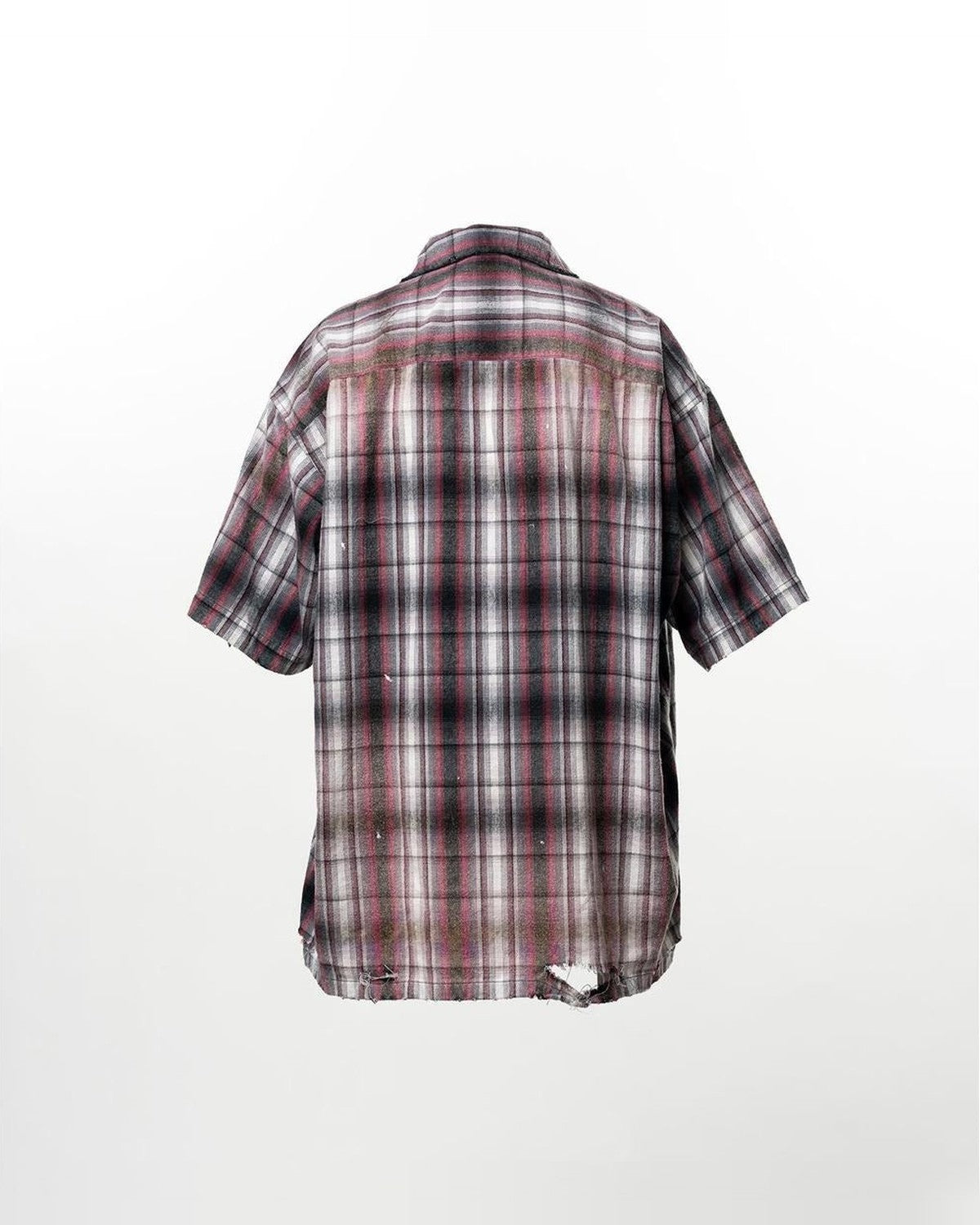 Maison Mihara Yasuhiro Sticker Short Sleeve Check Shirt