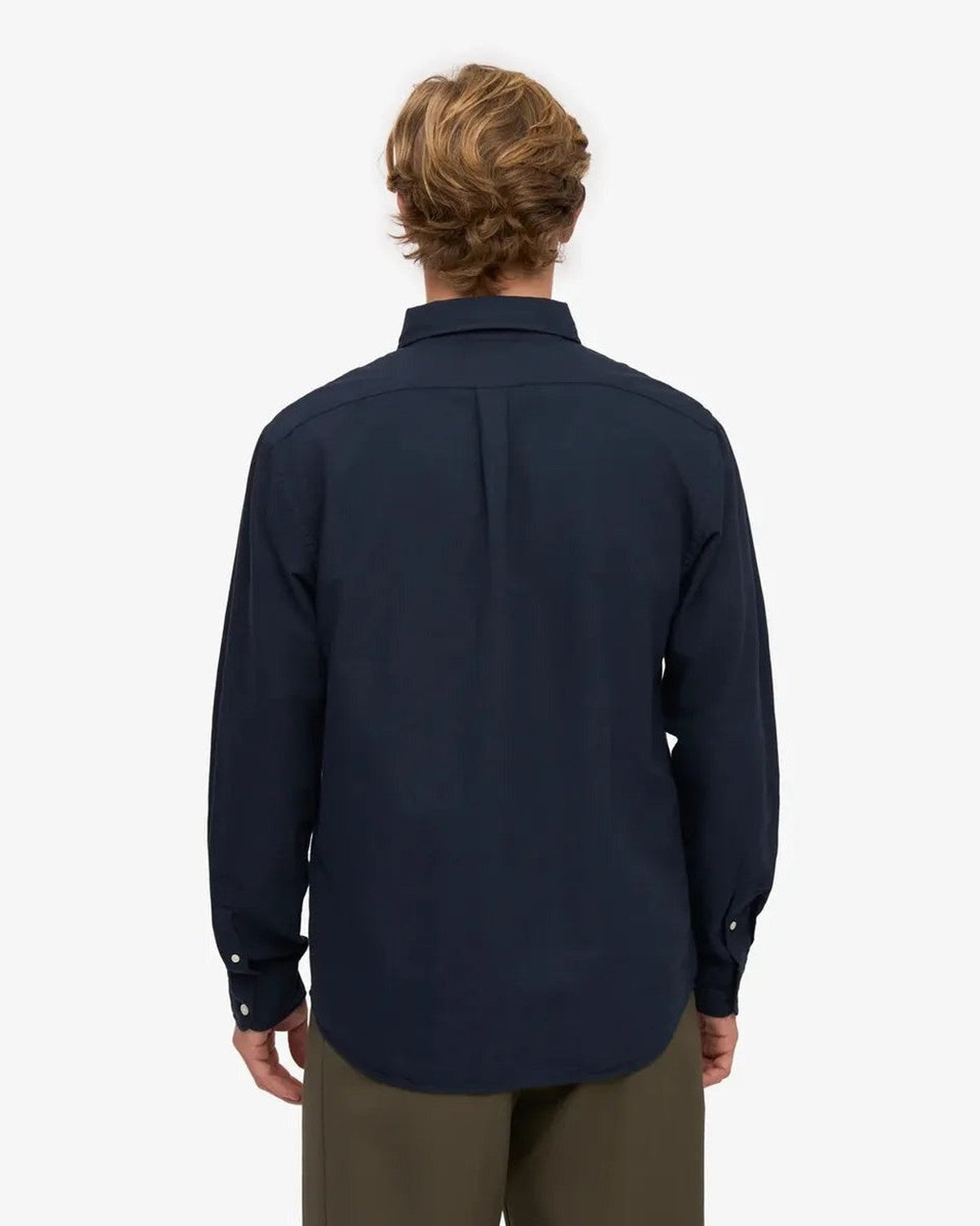 Colorful Standard Organic Flannel Shirt in Navy Blue