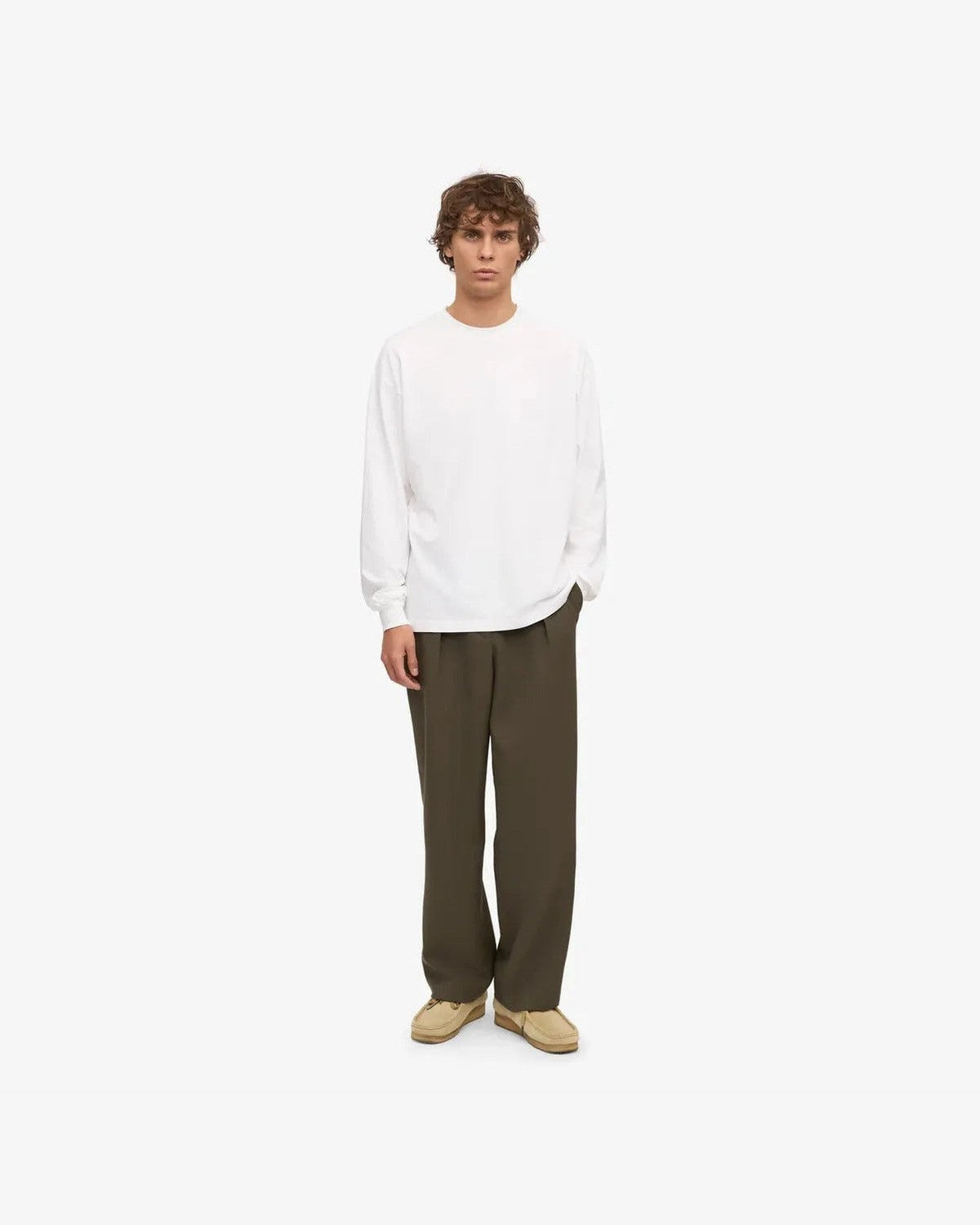 Colorful Standard Oversized Organic Long Sleeve T-Shirt in Optical White