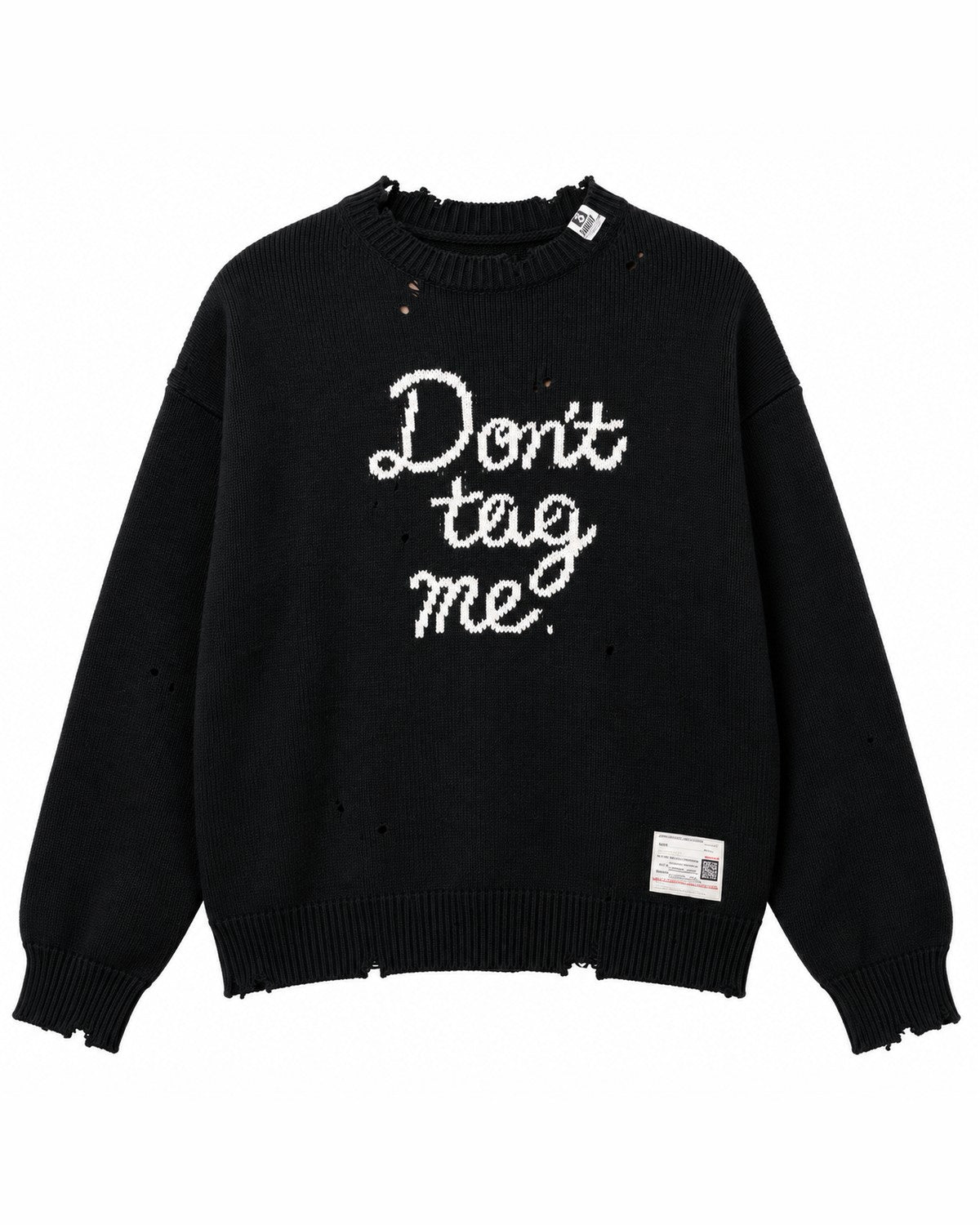 Maison Mihara Yasuhiro Don't Tag Me Jacquard Sweater in Black