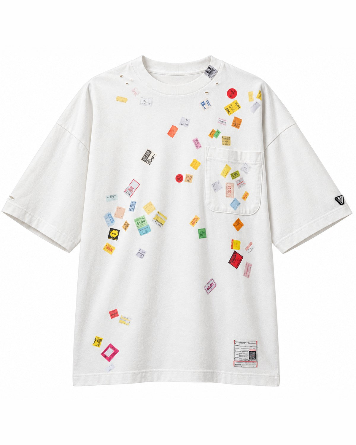 Maison Mihara Yasuhiro Price Tag T-Shirt in White