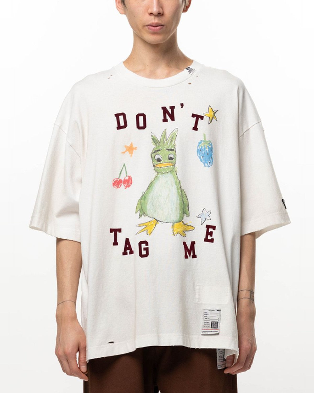 Maison Mihara Yasuhiro Leon Doodle T-Shirt in White