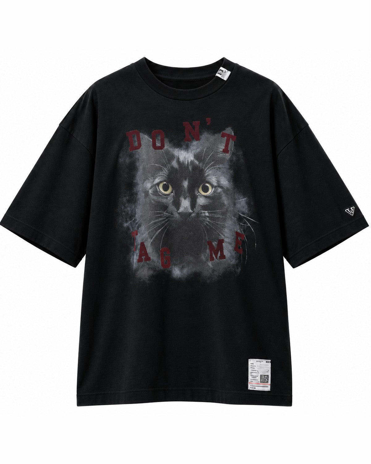 Maison Mihara Yasuhiro Cat Print T-Shirt in Black