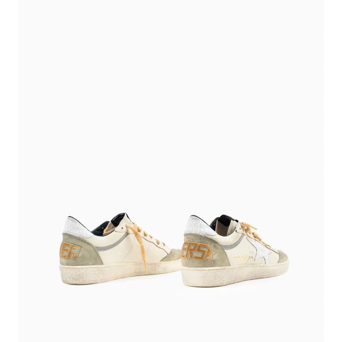 Golden Goose White/Nut Green Ballstar Sneakers