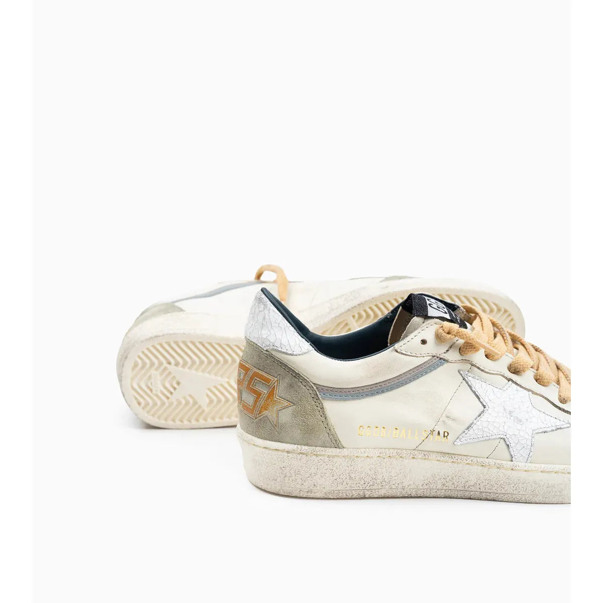 Golden Goose White/Nut Green Ballstar Sneakers