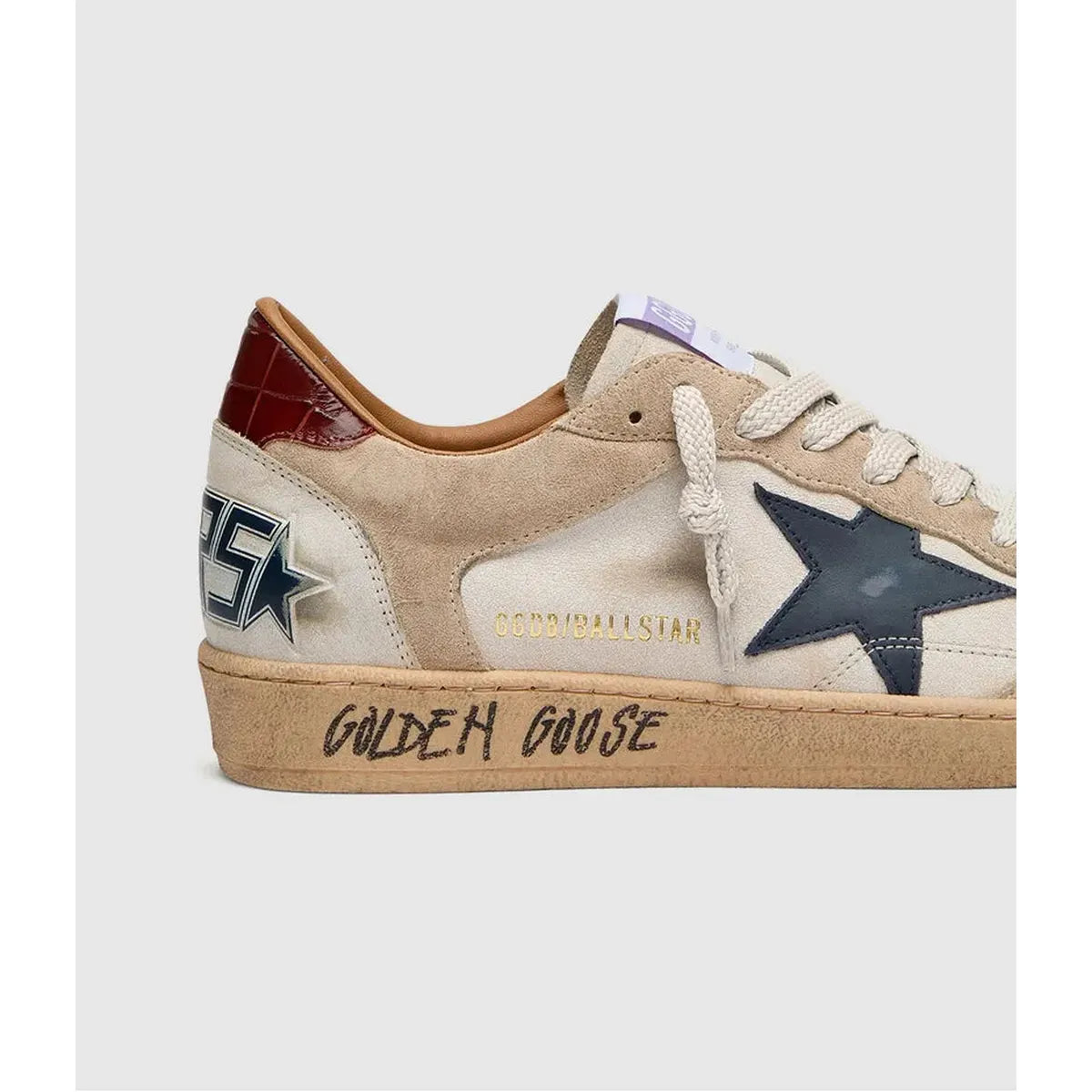 Golden Goose White/Beige/Ink Blue/Brown Ballstar Sneakers