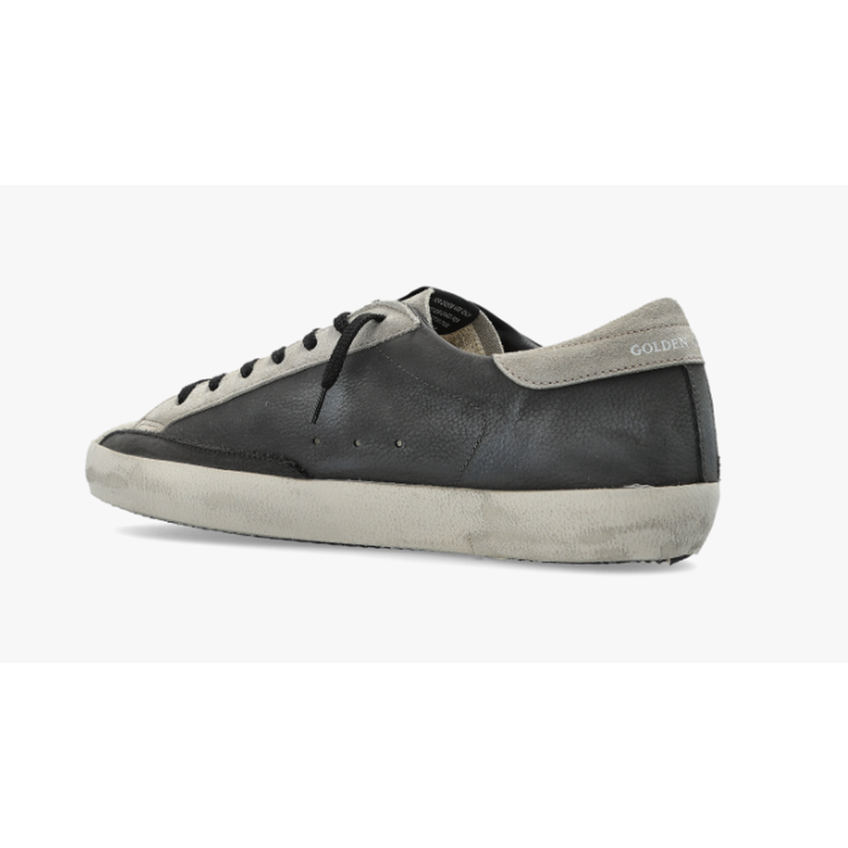 Golden Goose Super-Star Nabuk Leather Sneakers in Antractive/Dove with a Studded Star