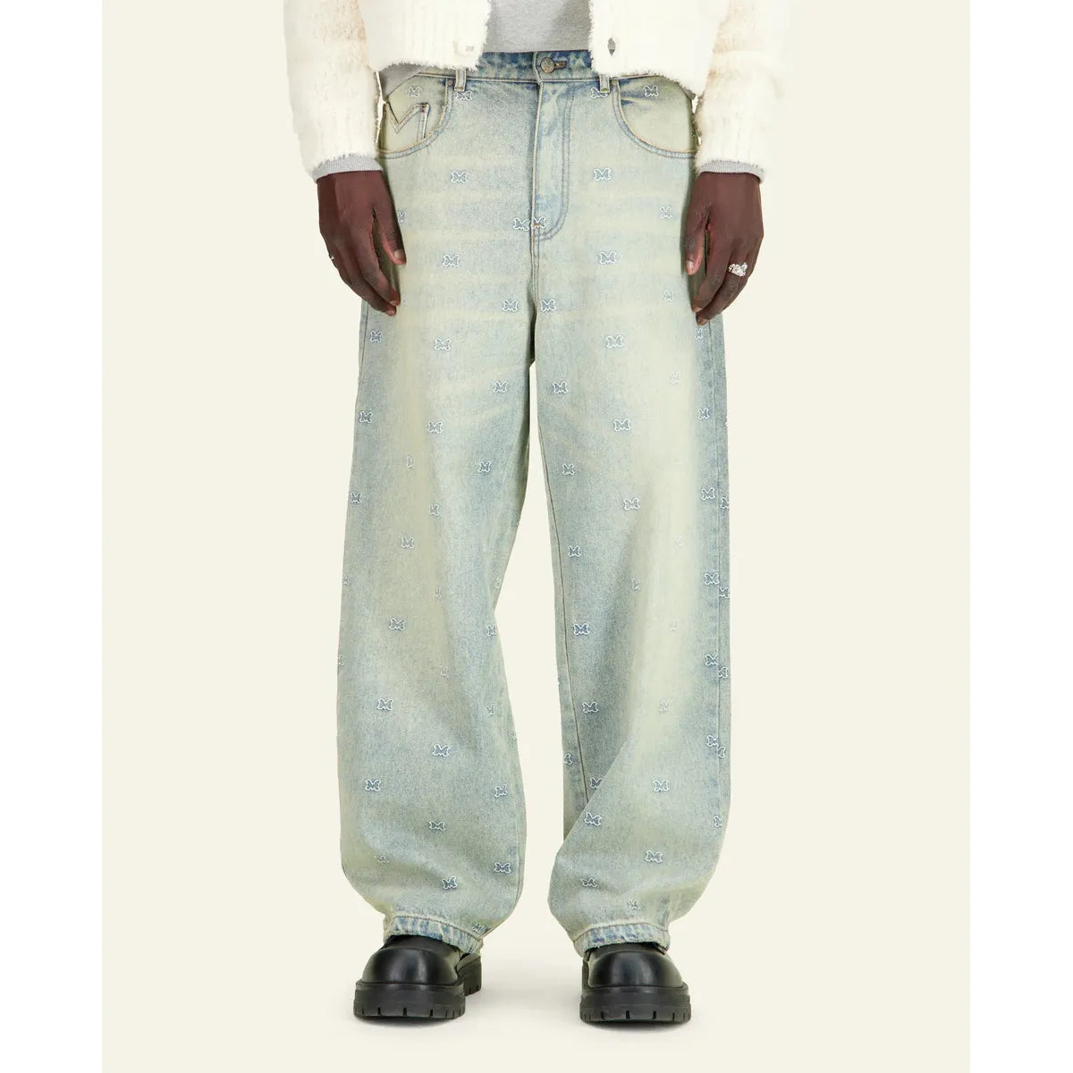 Mouty Brandmark Baggy Denim Trousers