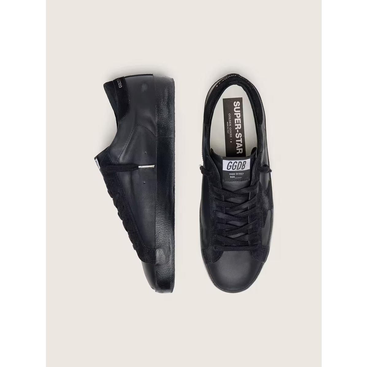Golden Goose Black Nappa/Suede Super-Star Sneakers