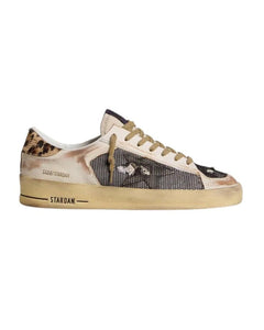 Golden Goose Stardan Sneakers in Leopard and Beige