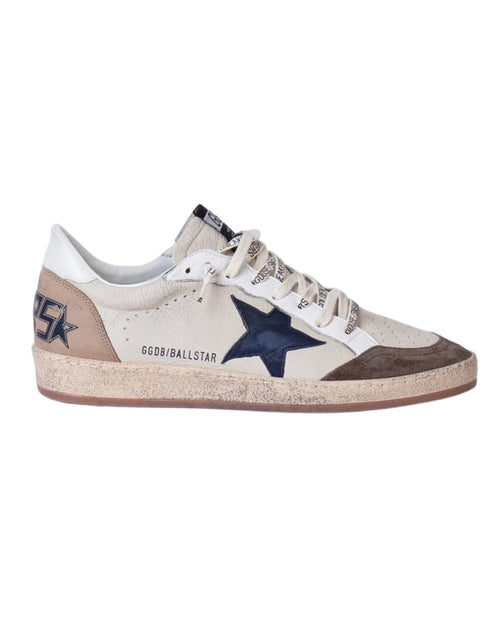 Golden Goose Ball Star Sneakers in Cream and Marble