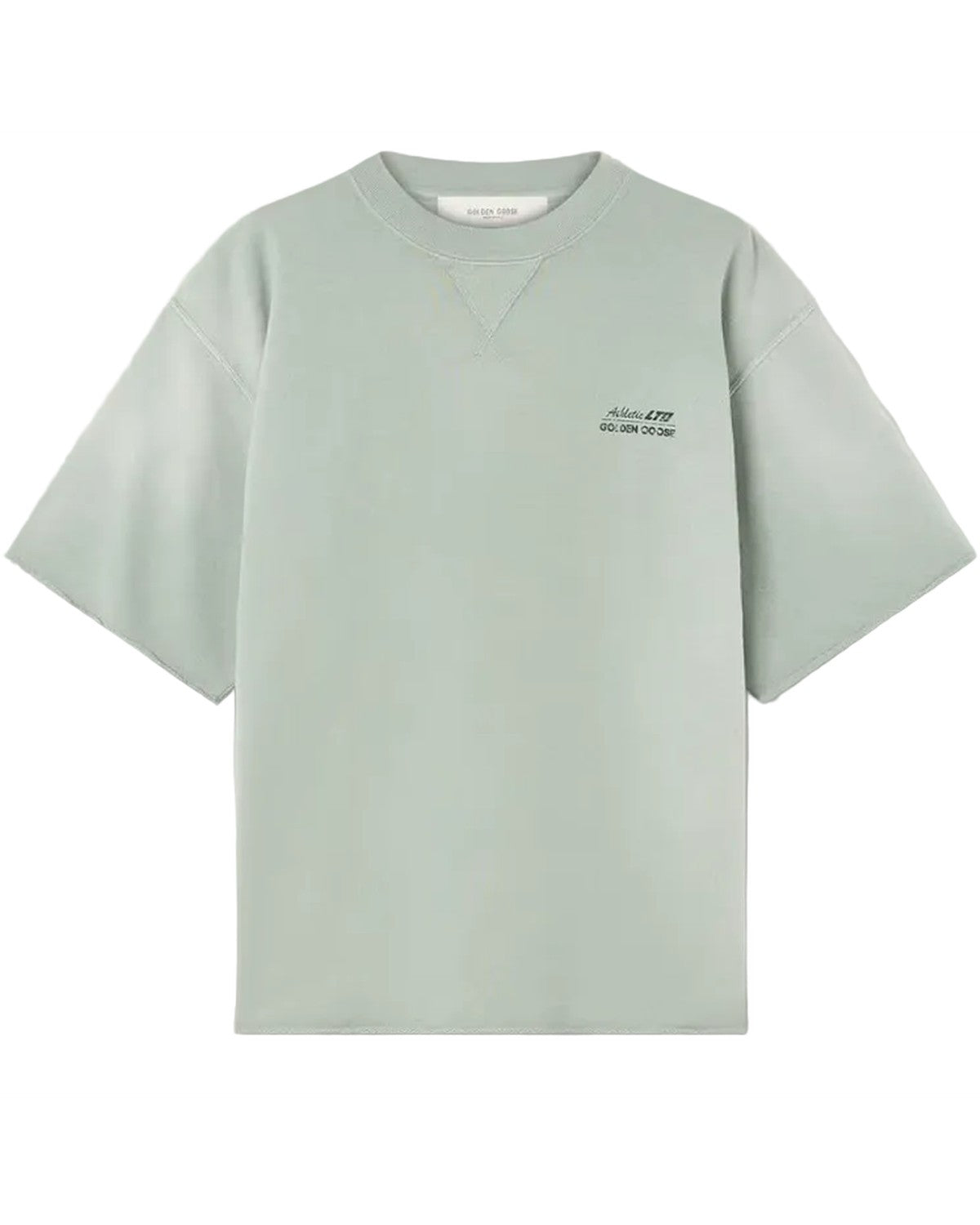 Golden Goose Embroidered Short Sleeve Sweatshirt in Green