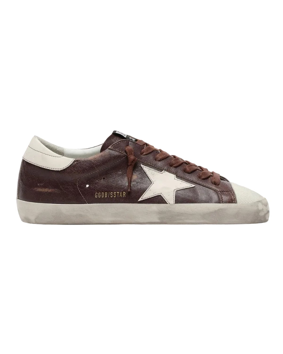 Golden Goose Super-Star Sneakers in Dark Red and Buttercream
