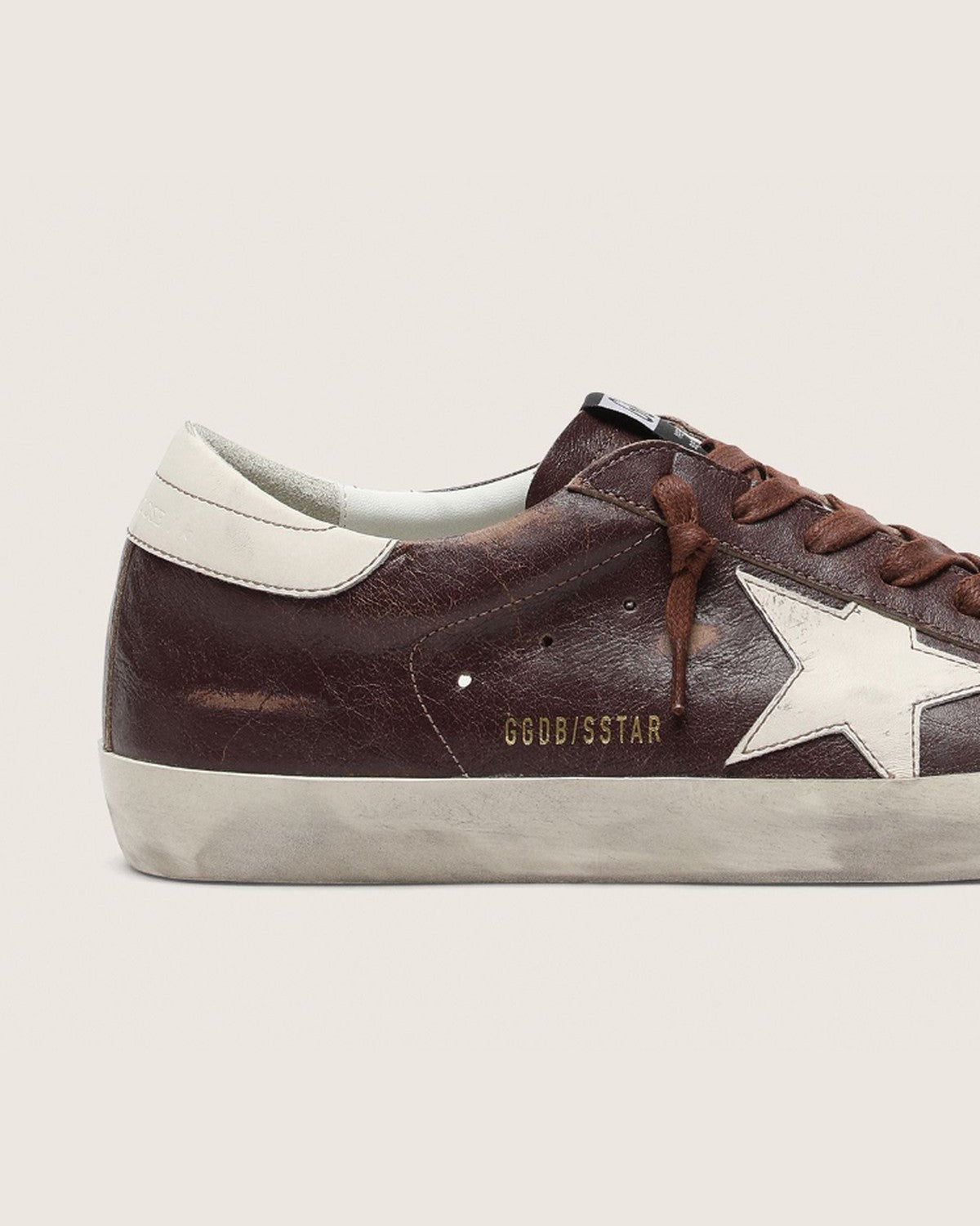 Golden Goose Super-Star Sneakers in Dark Red and Buttercream