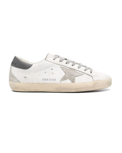 Golden Goose Super-Star Sneakers in White, Ice and Dark Grey
