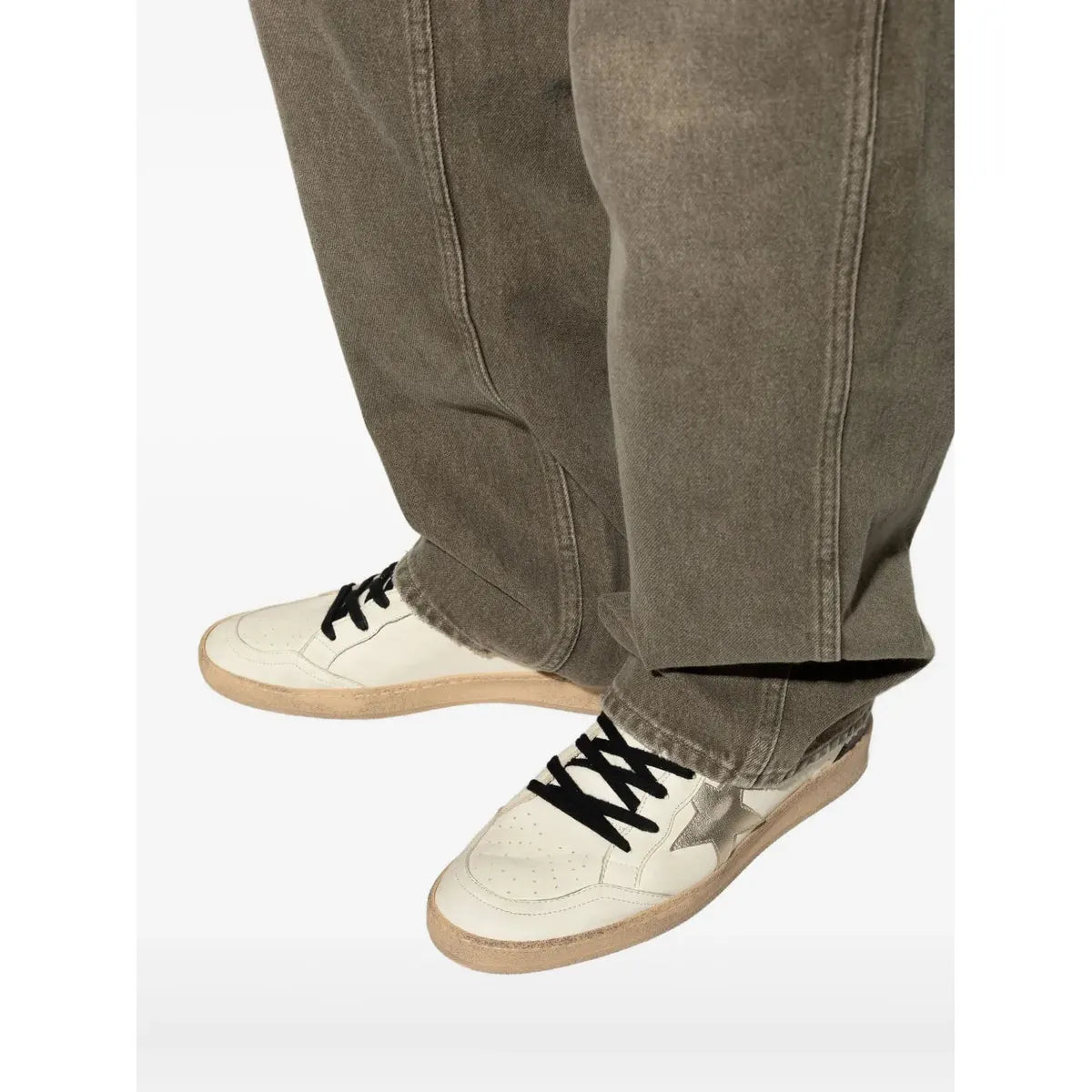 Golden Goose White Beige\Platinum\Black Ballstar Sneakers