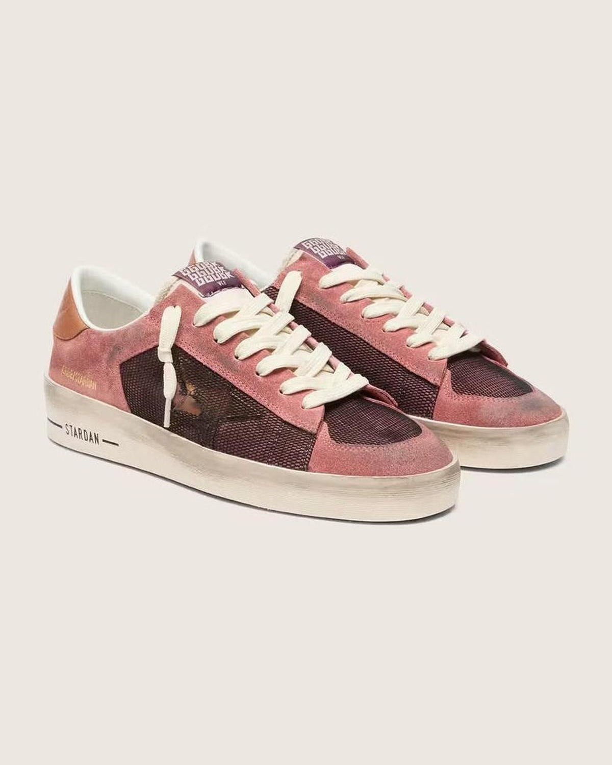 Golden Goose Stardan Sneakers in Pink and Beige