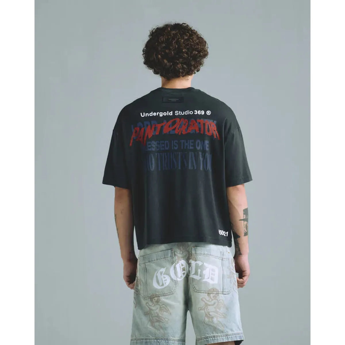 Undergold Gratia Plena Pantocrator Boxy Fit T-shirt Vintage Black