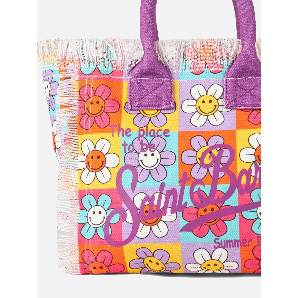 MC2 Saint Barth Colette multicolor smiley daisy print canvas handbag