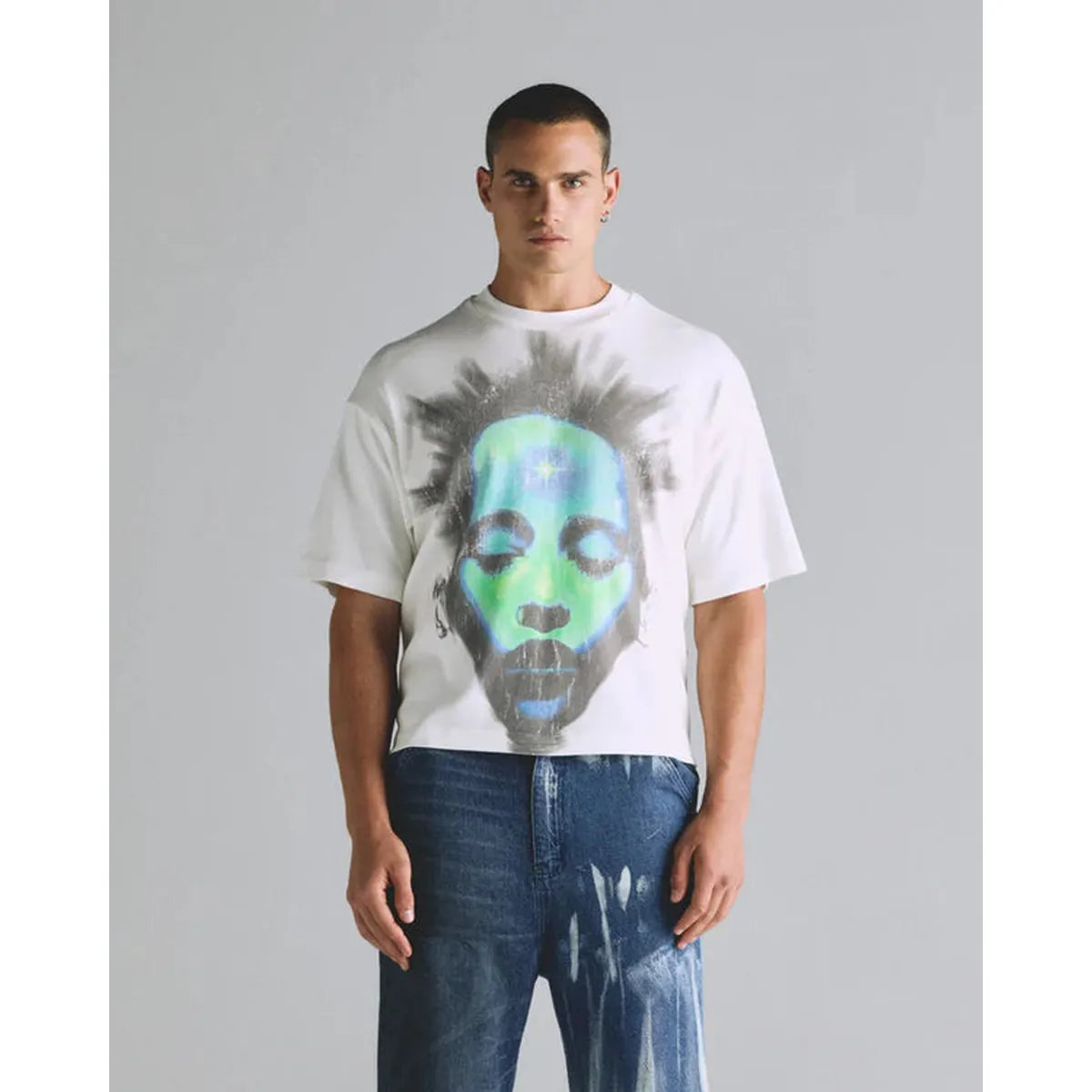 Undergold Helios Face Boxy Fit White T-shirt