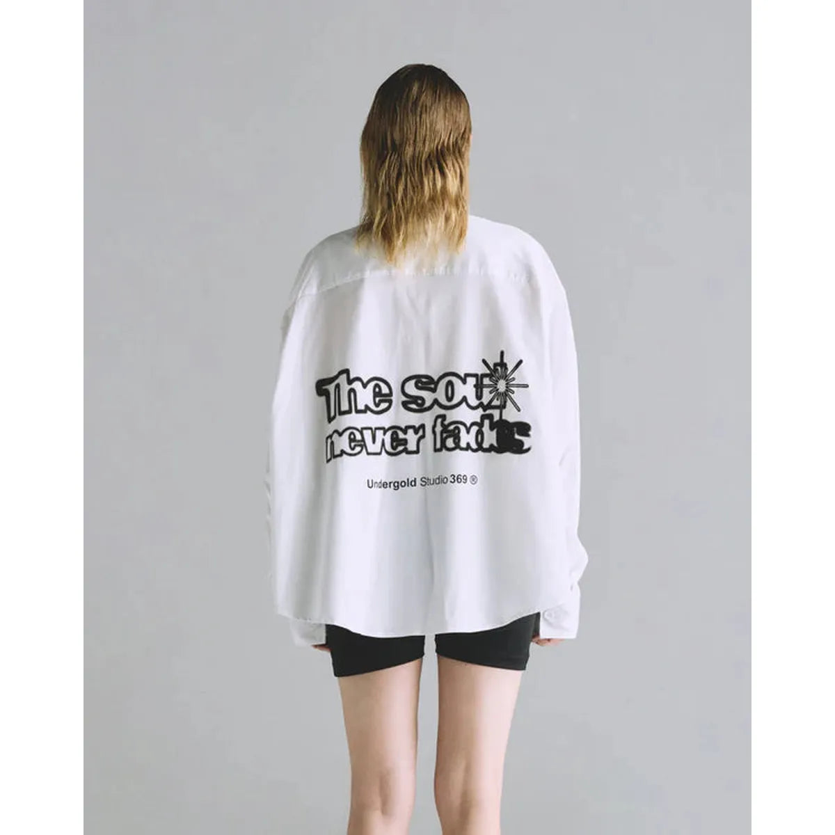 Undergold Helios Face Long Sleeve Boxy Bone Shirt