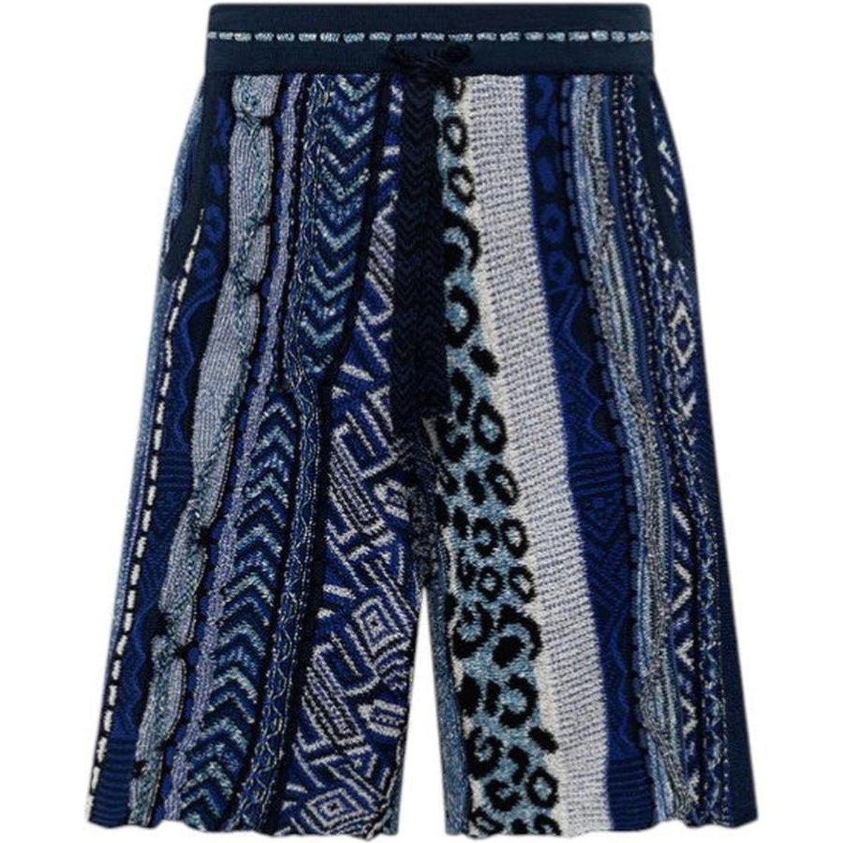 Laneus Blue Jacquard Bermuda Shorts