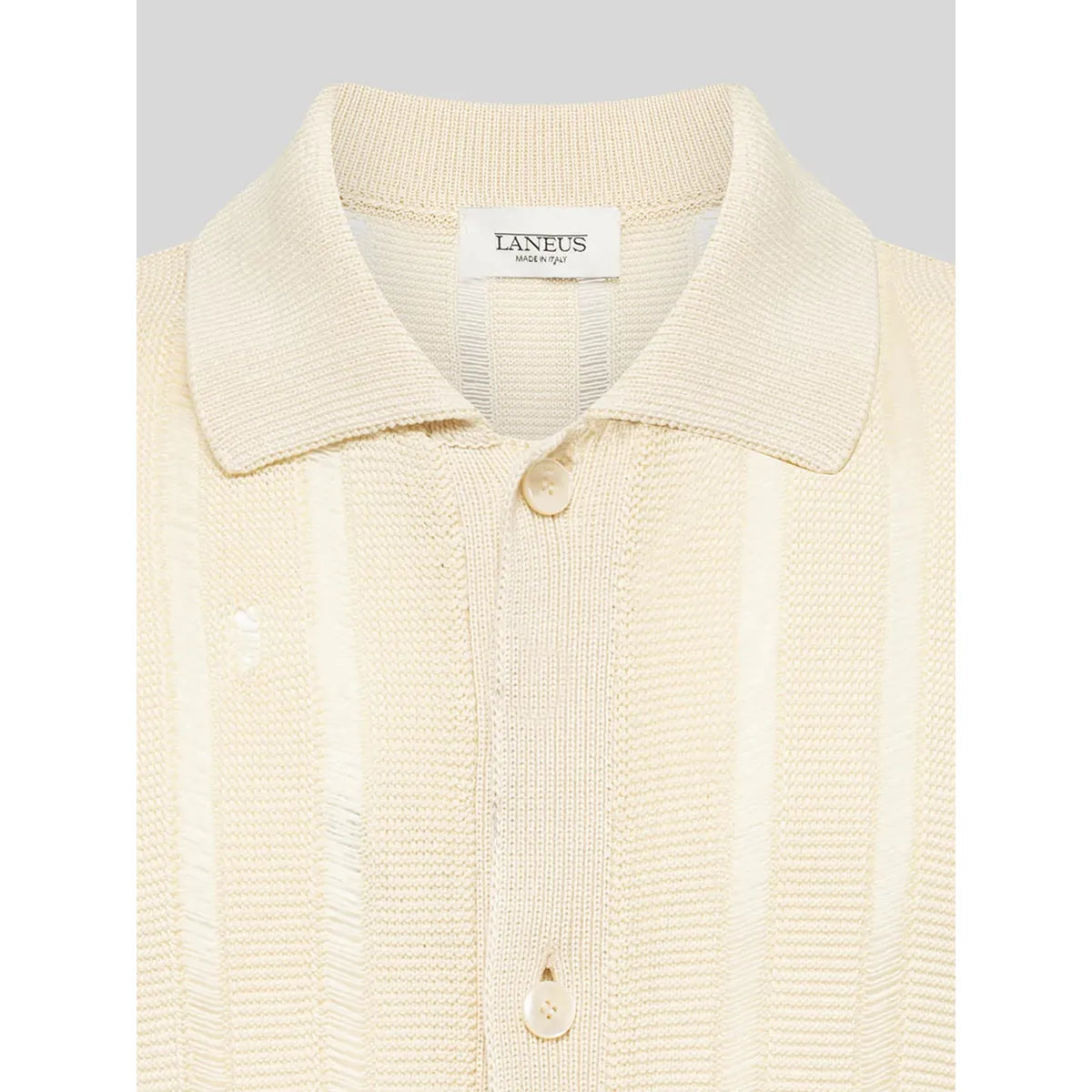 Laneus Beige Knitted Polo Shirt