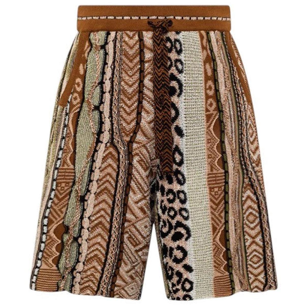 Laneus Chocolate Jacquard Bermuda Shorts