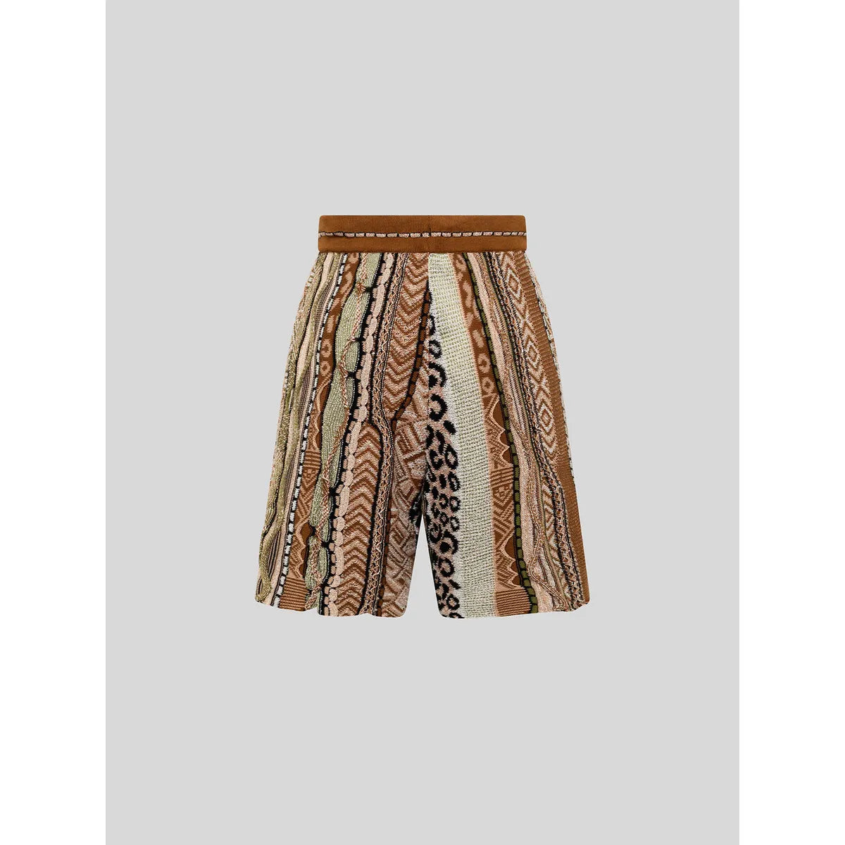 Laneus Chocolate Jacquard Bermuda Shorts