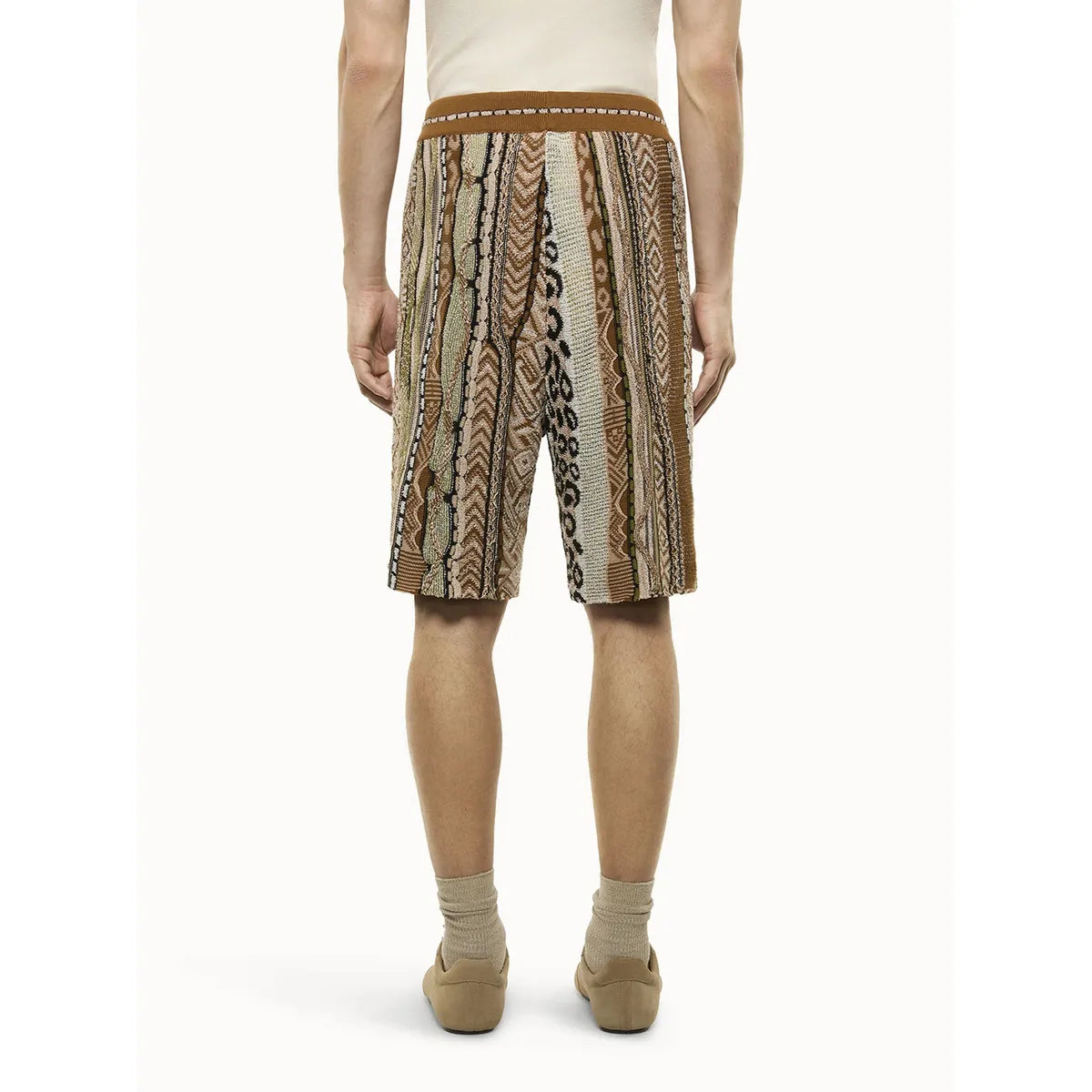 Laneus Chocolate Jacquard Bermuda Shorts